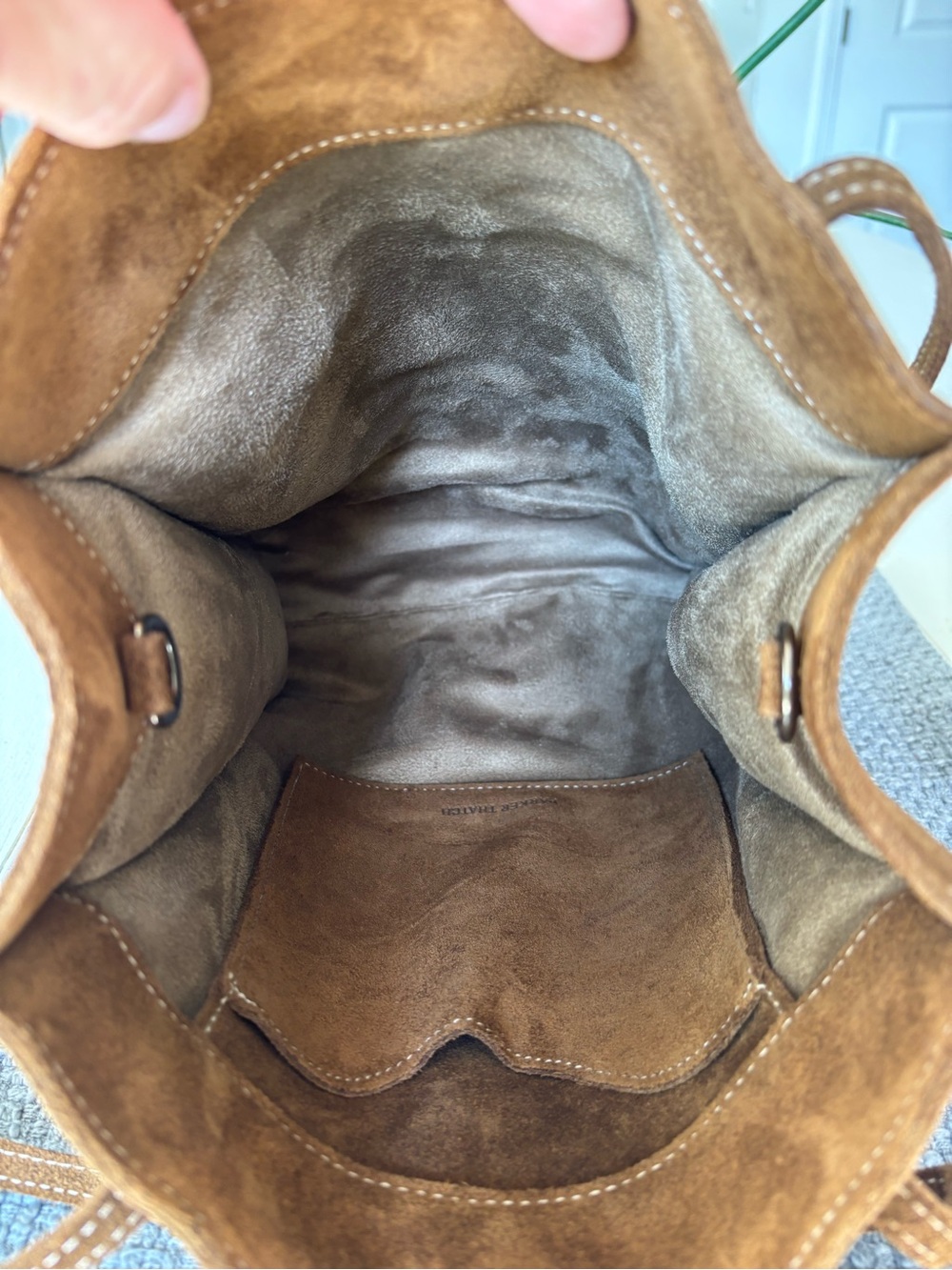 Parker Thatch Magazine Tote in Desert Sand (Suede) - Picture 10 of 11